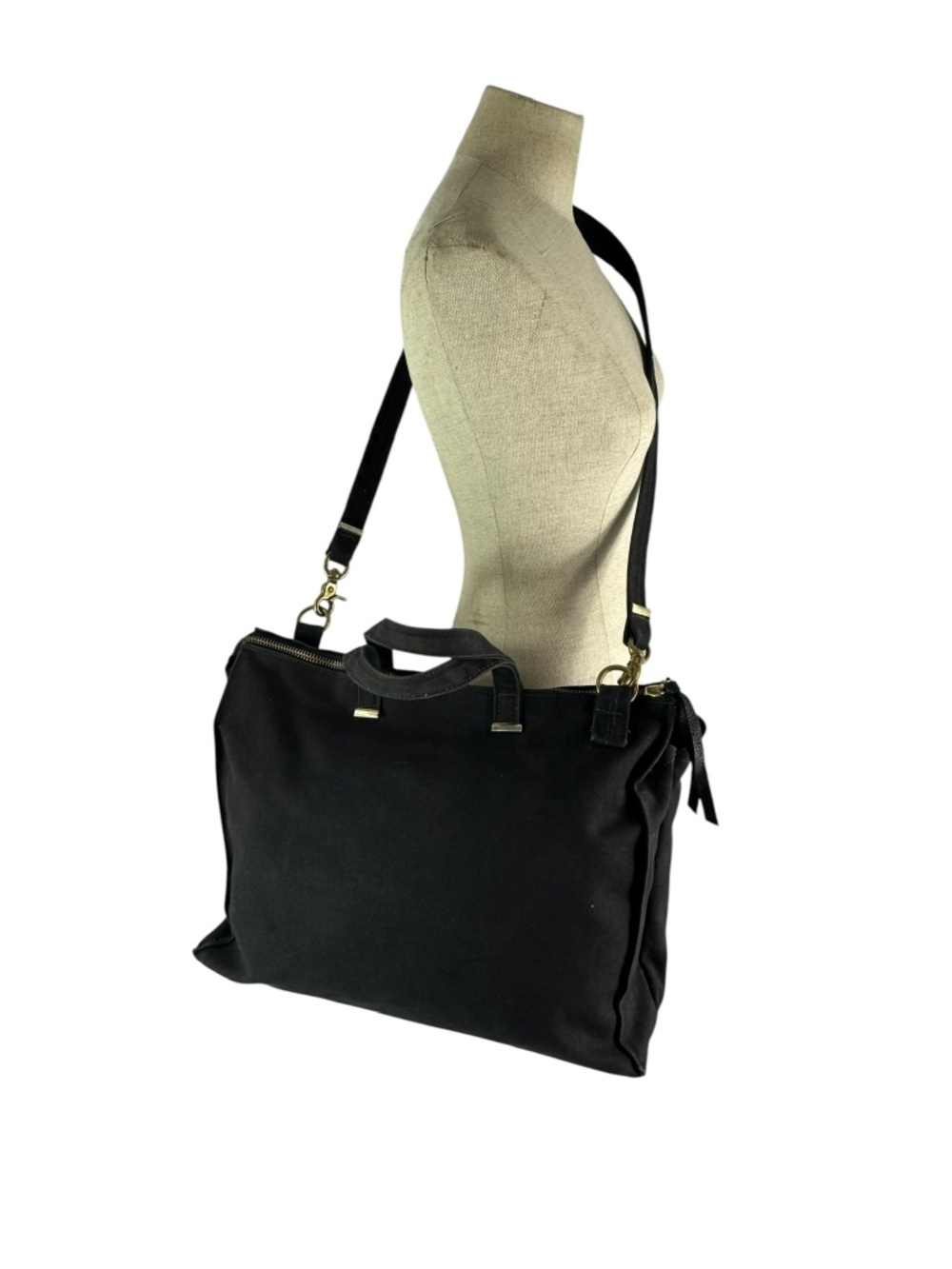 Vintage Black CLARE VIVIER Top Handle Tote Bag & Detachable Shoulder Strap